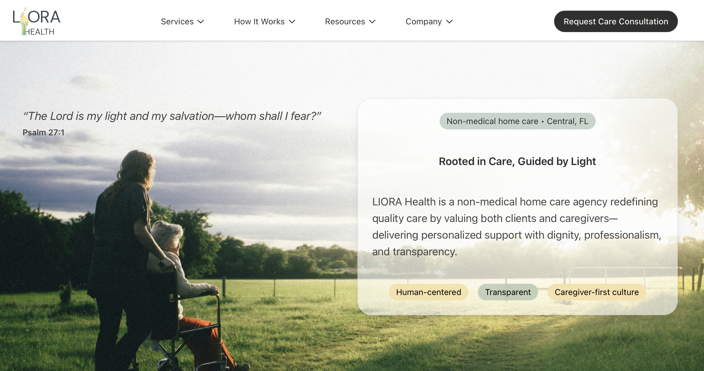 LIORA Health landing page screenshot